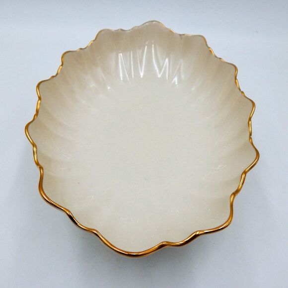 Lenox Symphony Centerpiece Bowl Scalloped Oval Serving 24K Gold Trim USA - Picture 13 of 14
